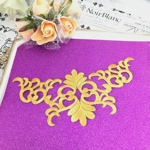 アイロン接着できるゴールドの刺繍ワッペンモチーフです 正規取扱店 割引も実施中 ゴールド レオタード バトン モチーフ ワッペン アイロン用 パーツ 衣装 バレエ衣装 アップリケ 貼り付け レオタードモチーフ ハンドメイド
