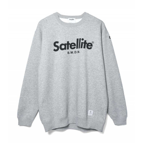 新登場 10日0時-3時 エントリーでポイント最大14倍 サテライト 最新号掲載アイテム Satellite パーカー メンズ STBBCH3415 トレーナー ブラッシュド ビックロゴ クルースェット スウェット